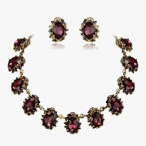 Victorian Style Statement Necklace Pierced Earrings